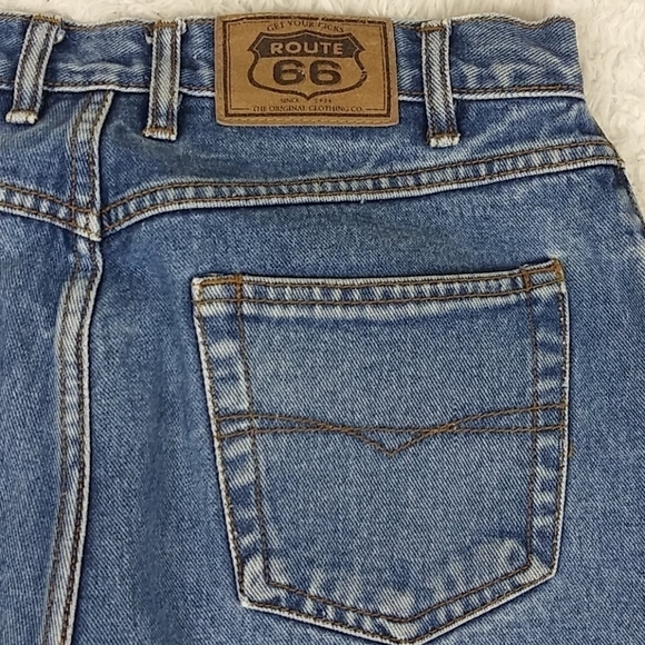 Route 66 Vintage High Rise Five Pocket Button Zipper Tapered Leg Blue Jeans - Picture 12 of 15